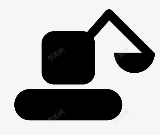挖掘机工地工程图标svg_新图网 https://ixintu.com 工地工程 挖掘机