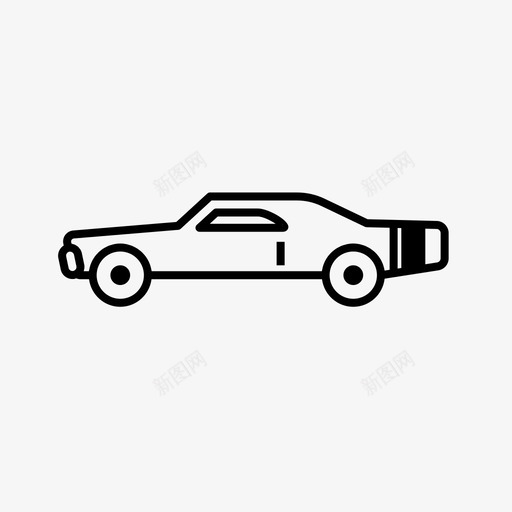 肌肉车汽车经典图标svg_新图网 https://ixintu.com 复古 汽车 汽车轮廓 经典 肌肉车 车库