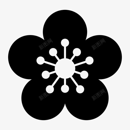 杏花花图标svg_新图网 https://ixintu.com 杏花 花