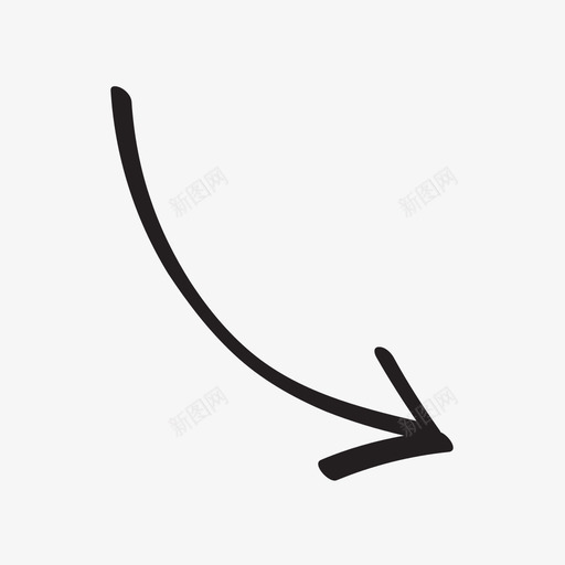 向下手绘箭头方向涂鸦图标svg_新图网 https://ixintu.com 向下手绘箭头 手绘箭头4 方向 涂鸦 素描
