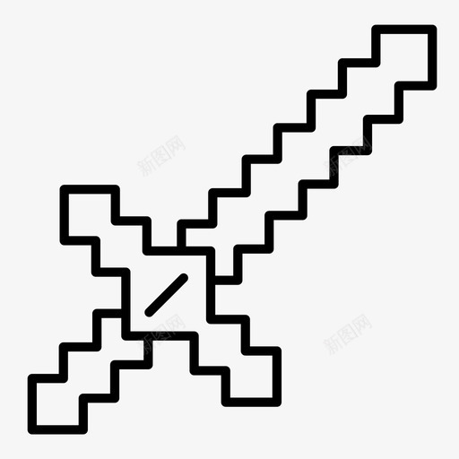 剑钻石游戏图标svg_新图网 https://ixintu.com 像素 剑 地雷 游戏 钻石