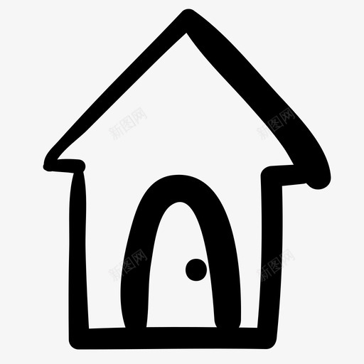房子手绘图标svg_新图网 https://ixintu.com 房子 手绘