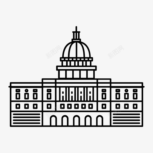 白宫美国华盛顿图标svg_新图网 https://ixintu.com 华盛顿 总统 政治 白宫 美国
