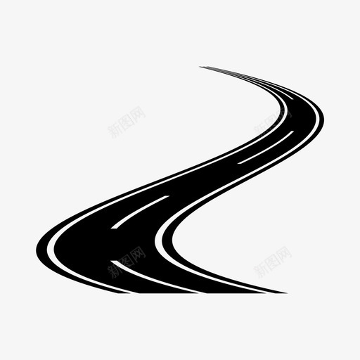 弯曲的路街道图标svg_新图网 https://ixintu.com 弯曲的路 街道