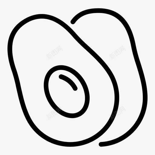 鳄梨绿色健康图标svg_新图网 https://ixintu.com 健康 素食 绿色 鳄梨