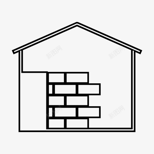 建造砖墙住宅图标svg_新图网 https://ixintu.com 住宅 建造 房屋 砖墙