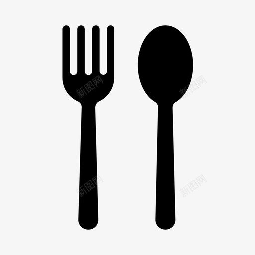 叉子和勺子器皿图标svg_新图网 https://ixintu.com 叉子和勺子 器皿