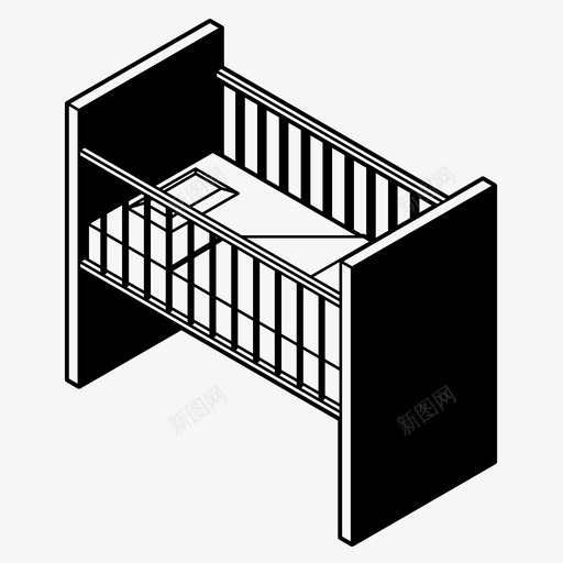 婴儿床卧室放松图标svg_新图网 https://ixintu.com 休息 卧室 基本床 婴儿床 放松 睡眠