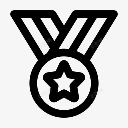 奖牌成就奖励图标svg_新图网 https://ixintu.com 优胜者 奖励 奖牌 成就 明星 荣誉 飞人体育大胆线