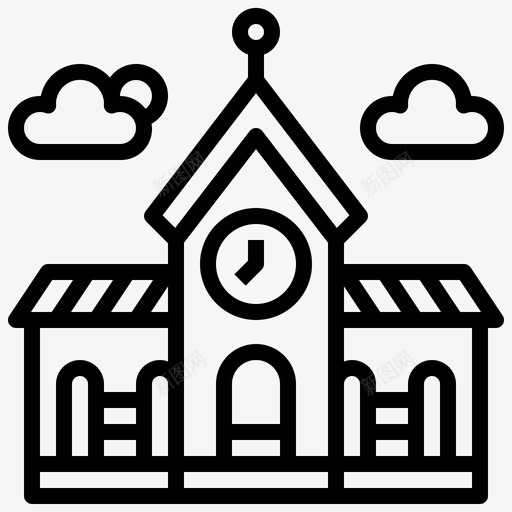 学校建筑与城市建筑图标svg_新图网 https://ixintu.com 城市元素 学校 建筑 建筑与城市 景观
