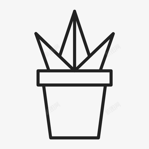 植物花盆盆栽图标svg_新图网 https://ixintu.com 多汁 植物 盆栽 花盆