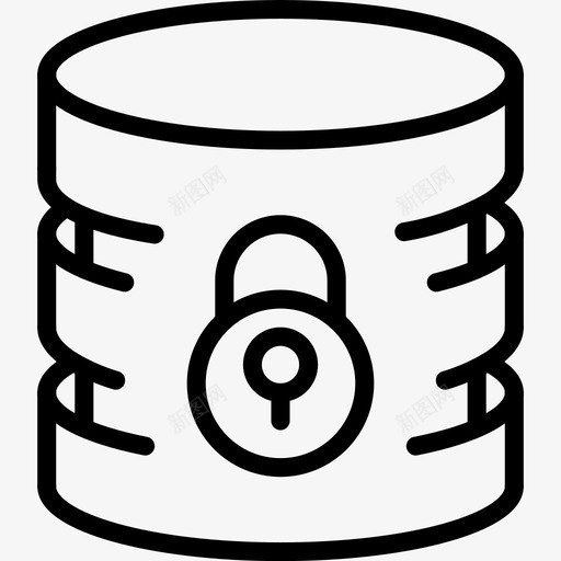 数据库安全锁图标svg_新图网 https://ixintu.com 数据库安全锁