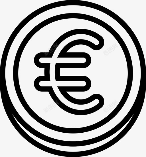 欧元硬币商业金融图标svg_新图网 https://ixintu.com Pretycons商业概述 办公室 商业 市场营销 欧元硬币 货币 金融