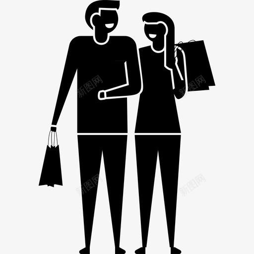 夫妻购物家庭购物人物插画图标svg_新图网 https://ixintu.com 人物插画 夫妻购物 家庭购物