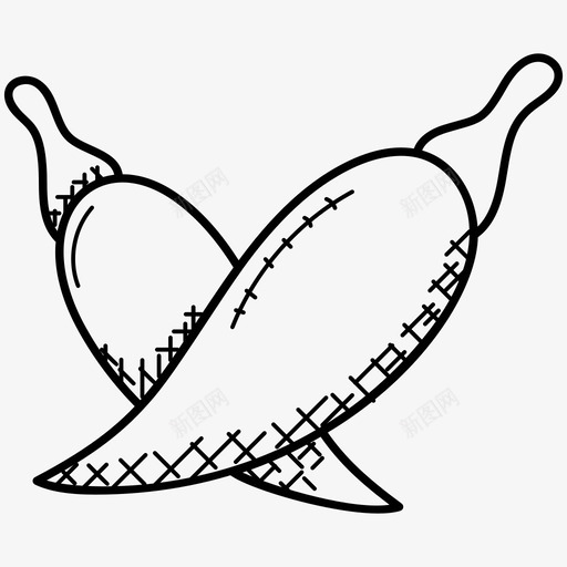 辣椒青椒有机食品图标svg_新图网 https://ixintu.com 有机食品 蔬菜 辣椒 青椒 食品和饮料涂鸦图标