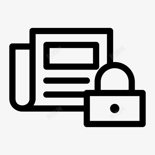 工资墙新闻锁报纸图标svg_新图网 https://ixintu.com 保护 安全 工资墙新闻 报纸 锁