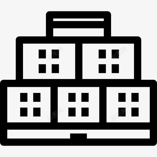公寓楼建筑物基本酒店设施图标svg_新图网 https://ixintu.com 公寓楼 基本酒店设施 建筑物