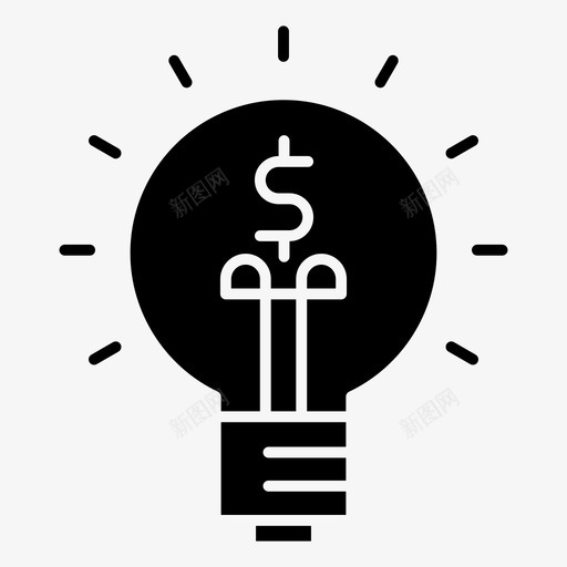投资理念商业金融图标svg_新图网 https://ixintu.com 商业 投资 投资理念 投资铭文 灯泡 金融