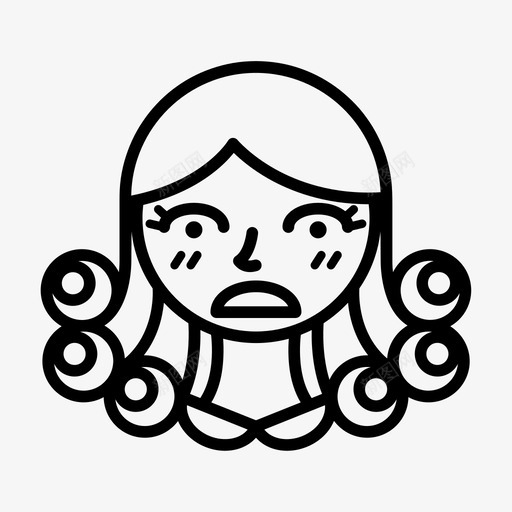 烫发美女女孩图标svg_新图网 https://ixintu.com 头发 女孩 烫发 美女 长发 风格