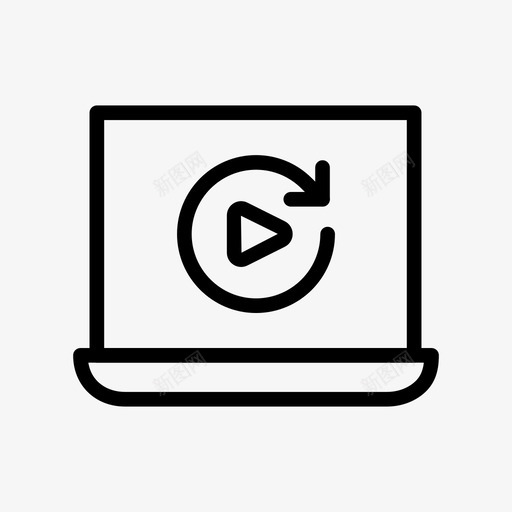 重新加载业务播放图标svg_新图网 https://ixintu.com 业务 业务和财务行图标 播放 流媒体 视频 重新加载