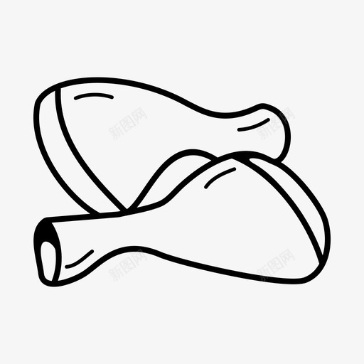 火鸡鸡腿生肉图标svg_新图网 https://ixintu.com 火鸡鸡腿 生肉