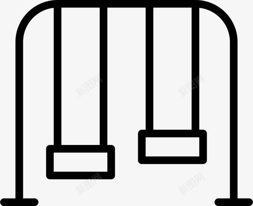 秋千儿童乐趣图标svg_新图网 https://ixintu.com 乐趣 儿童 公园 操场 栖息地瘦 秋千