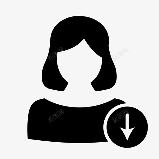 降级用户女性用户界面图标svg_新图网 https://ixintu.com 女性 用户图标 用户界面 降级用户