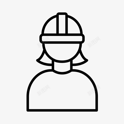建筑工人女孩人图标svg_新图网 https://ixintu.com 人 女人 女孩 建筑工人