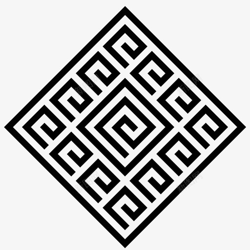 韩式图案方形传统图标svg_新图网 https://ixintu.com 传统 方形 韩式图案