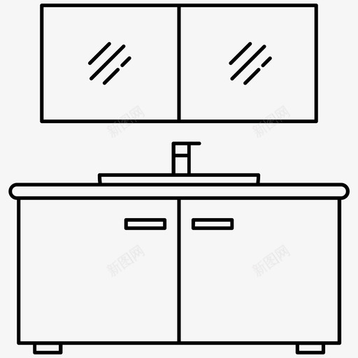 浴室镜子卫生间图标svg_新图网 https://ixintu.com 卫生间 水槽 浴室 镜子