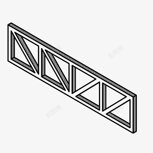 桁架建筑施工图标svg_新图网 https://ixintu.com 建筑 施工 桁架 等轴测 设计