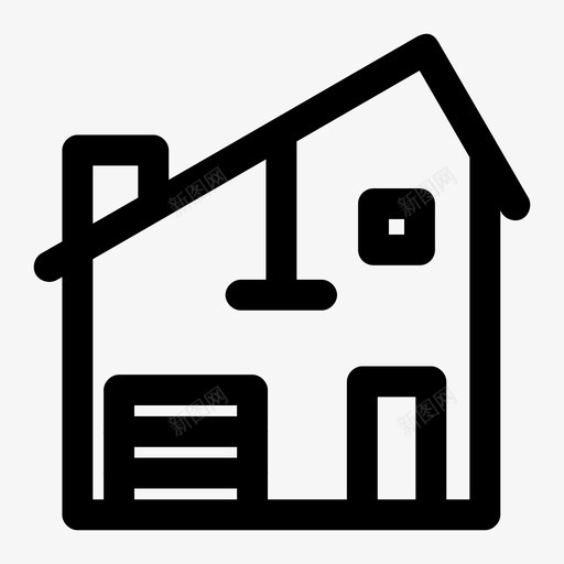 房子建筑物家庭住宅图标svg_新图网 https://ixintu.com 住宅 家庭住宅 建筑物 房地产 房子