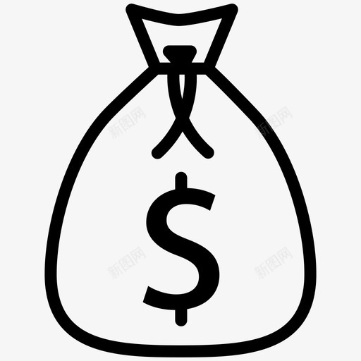 钱袋现金袋硬币图标svg_新图网 https://ixintu.com 收藏3 现金袋 硬币 美元 金融 钱袋