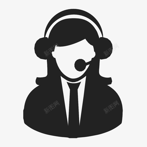 客户帮助配置文件女性耳机图标svg_新图网 https://ixintu.com 女性 客户帮助配置文件 支持 耳机