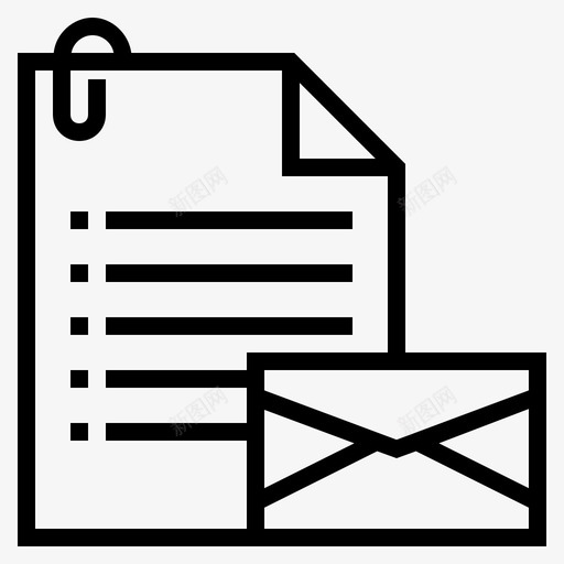 商务信函电子邮件电子邮件附件图标svg_新图网 https://ixintu.com 商务信函 电子邮件 电子邮件附件