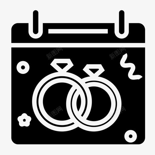 婚礼日日历日期图标svg_新图网 https://ixintu.com 婚礼字形图标 婚礼日 日历 日期