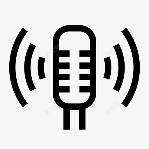 播客麦克风噪音图标svg_新图网 https://ixintu.com 噪音 声音 录音 播客 麦克风