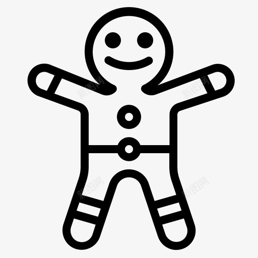 姜饼人圣诞节饼干图标svg_新图网 https://ixintu.com 圣诞系列 圣诞节 姜饼人 饼干