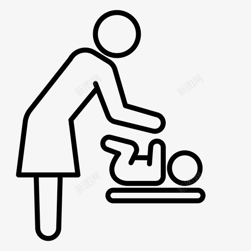 换宝宝的女人换尿布换桌子图标svg_新图网 https://ixintu.com 女 妈妈 换宝宝的女人 换尿布 换桌子 脏尿布