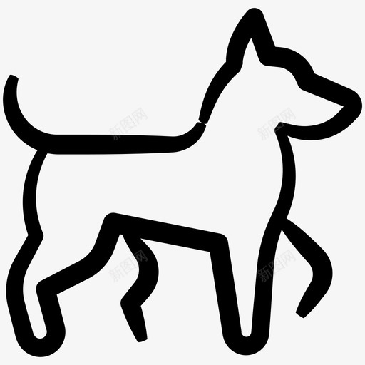 狗动物遛狗图标svg_新图网 https://ixintu.com 动物 墨水安全卷6 狗 遛狗