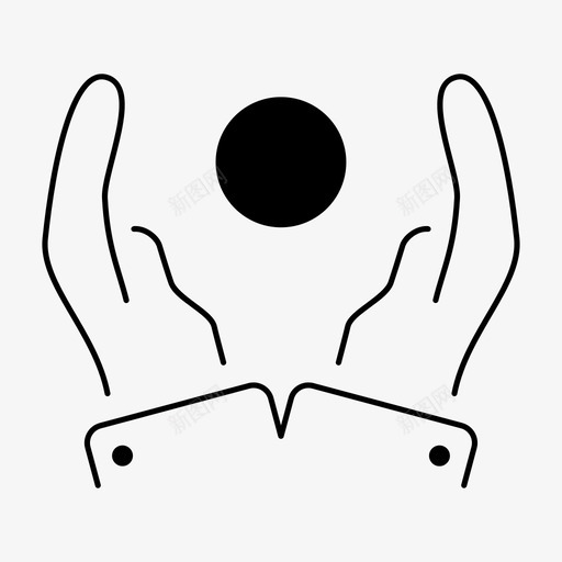 双手之间的圆圈帮助保护图标svg_新图网 https://ixintu.com 保护 双手之间的圆圈 帮助 象征