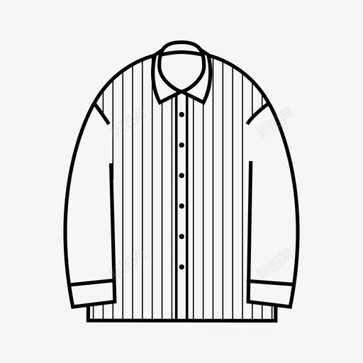 衬衫纽扣衬衫衣服图标svg_新图网 https://ixintu.com 上衣 条纹 纽扣衬衫 衣服 衬衫