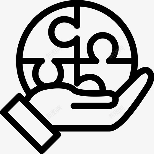 拼图手业务问题图标svg_新图网 https://ixintu.com 业务 团队合作 拼图手 解决方案 问题