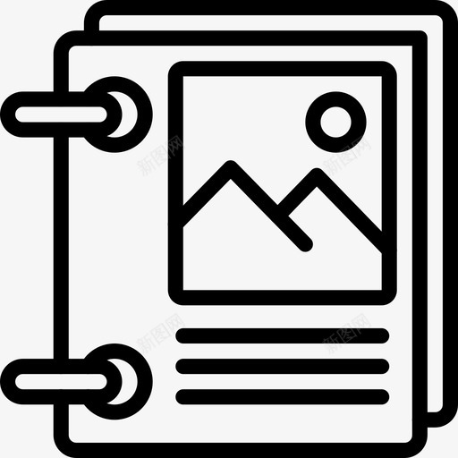 环装订书籍印刷图标svg_新图网 https://ixintu.com 书籍 印刷 印刷轮廓 环装订