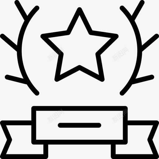 奖励荣誉桂冠图标svg_新图网 https://ixintu.com 冒险和游戏 奖励 奖杯 桂冠 胜利 荣誉