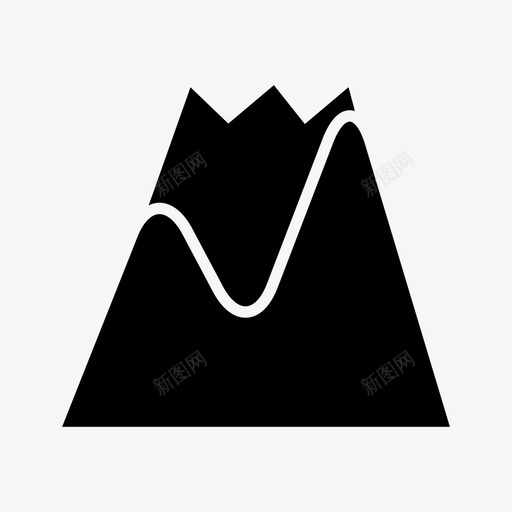 山岩石山谷图标svg_新图网 https://ixintu.com 山 山体坚固 山谷 岩石 火山