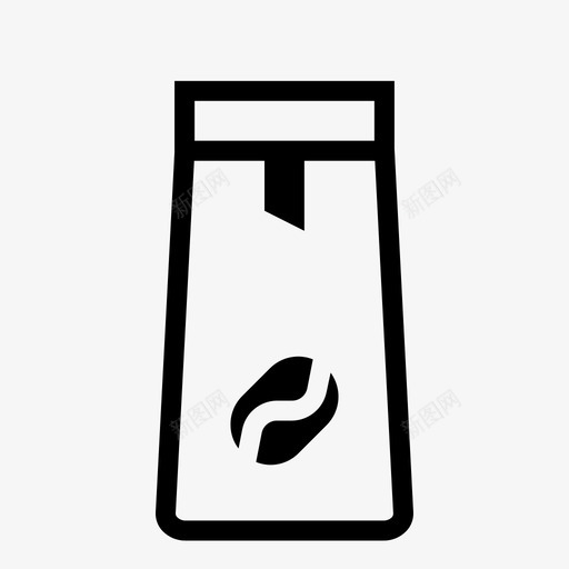 咖啡豆袋子包装图标svg_新图网 https://ixintu.com 包装 咖啡豆 煮咖啡 袋子