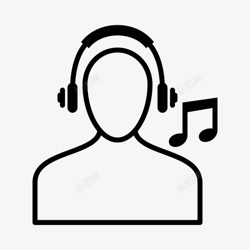 听音乐耳机歌曲图标svg_新图网 https://ixintu.com 听音乐 声音 歌曲 耳机