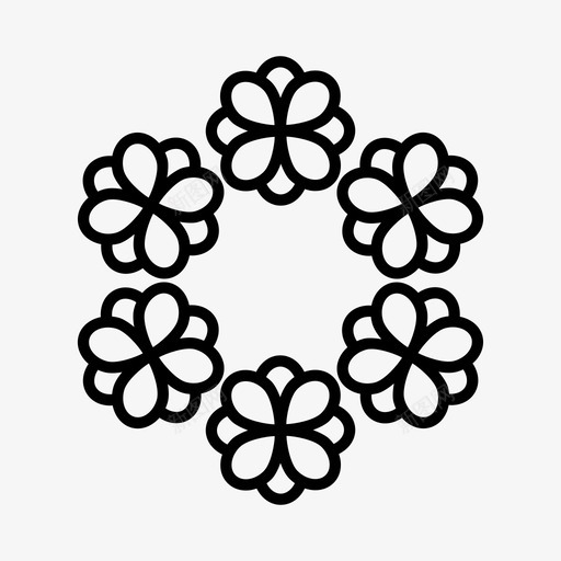 花冠伴娘花环图标svg_新图网 https://ixintu.com 伴娘 公主 婚礼 花 花冠 花环