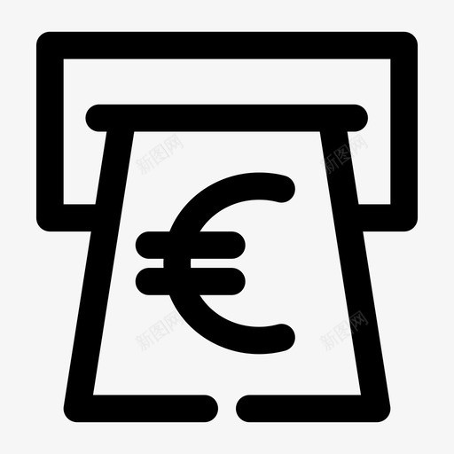 欧元自动取款机现金出纳图标svg_新图网 https://ixintu.com 业务1gap粗体 出纳 欧元自动取款机 现金